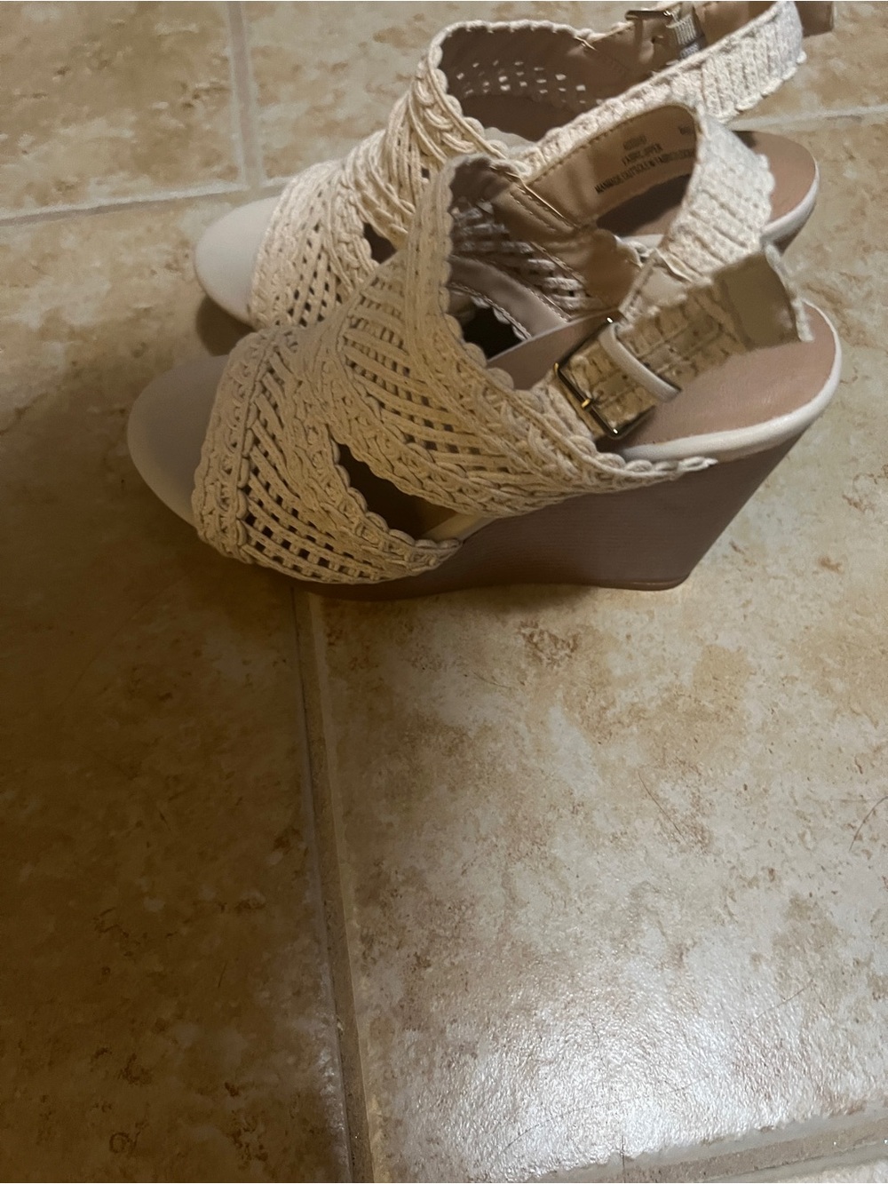 torrid Cream Braided Peep-Toe Wedge Sandals